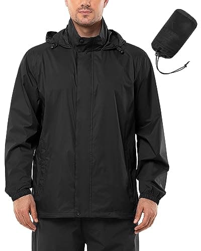 Outdoor Ventures Men's Waterproof Jackets Lightweight Windproof Raincoat