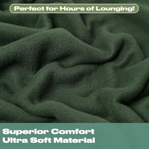 Dreamscene Polar Fleece Blanket for Bed, Super Soft Warm Cosy Plain Forest Green Throw Over Sofa Lightweight Fluffy Small Blanket Throw Single Bedspread, 120 x 150cm — view 3