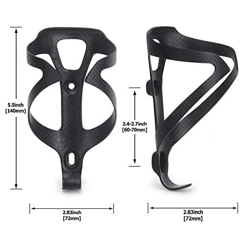 KABON Bike Water Bottle Holder, Lightweight 3K Carbon Fiber Bicycle Drink Water Bottle Cages for Road Bike MTB Cycling Accessories - Pack of 2 (Matte Black-S) — view 2