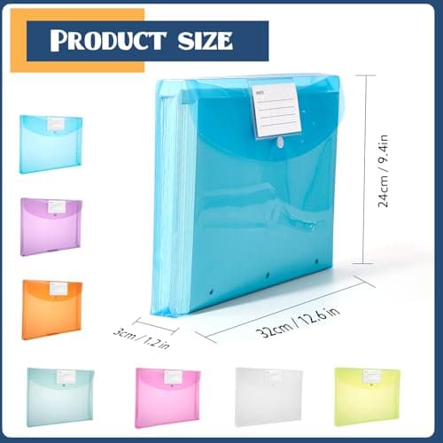 Plastic Wallets A4, 14 Pack Plastic File Folders A4 Document Folders — view 2