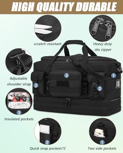 FRETHIND Travel Duffle Bag for Men 50L Holdall Sport Gym Bag w/Toiletry Bag Set for Fitness Weekender Camping — view 5