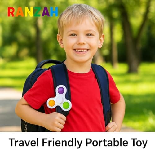 Ranzah Hand Fidget Spinner Toy Finger Bubble Pop Sensory ADHD Anxiety Stress Relief Gift Party Travel Toy For kids Teens Adults(White) — view 5