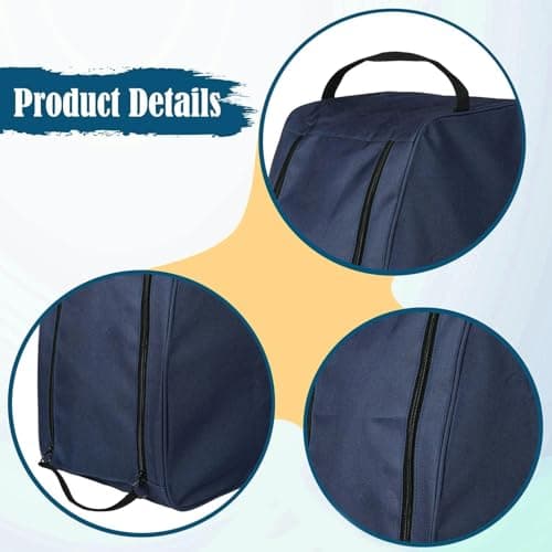 Ski Boot Bag with Stable Handle and Zipper,Navy Blue — view 2