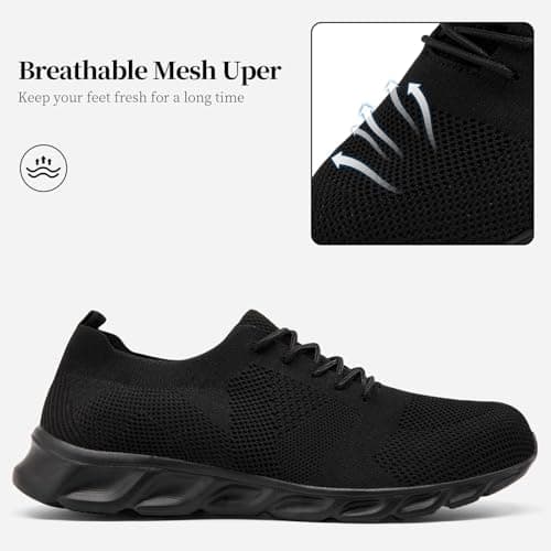 Womens Trainers Running Shoes Ladies Walking Slip on Shoe Black Size 4 — view 3