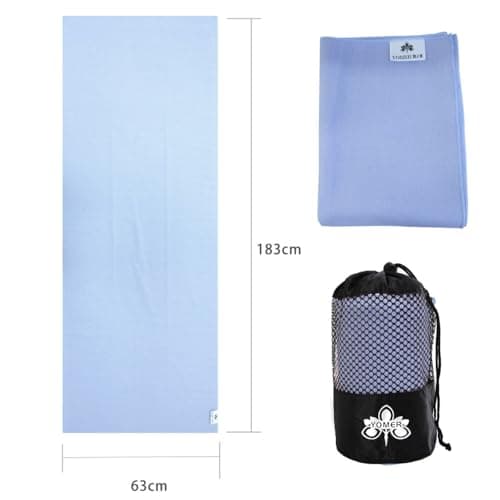Oaygat Yoga Towel 183 x 63cm Yoga Mat Towel with Grip Silicone Dots With Free Mesh Carry Bag Large Mat Towel Soft Sweat Absorbent for Hot Yoga Travel Home Gym Pilates Workout Exercise — view 4