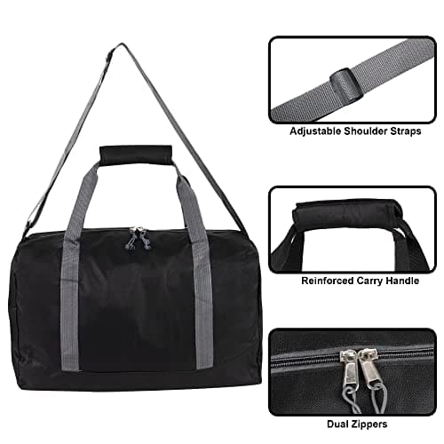 Trail maker 30 Liter, 17 Inch Canvas Duffle Bags for Men and Women -Travel Weekender Overnight Carry-On Shoulder Duffel Tote Bags (Black) — view 2