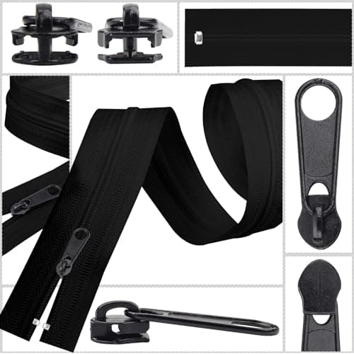 DOITEM 25Pcs Black Zipper Repair Kit Zippers Replacement 3# Zipper Pull Rescue Kit for Clothing Jackets Purses Luggage Backpacks — view 4