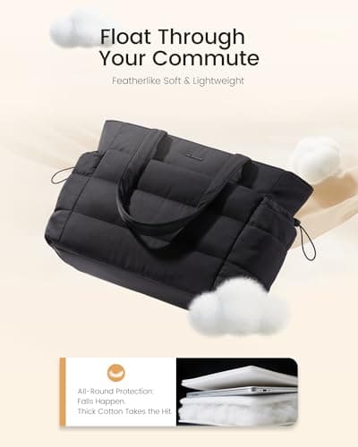 LOVEVOOK Tote Bags for Women, Puffer Work Tote Bag with Zip Laptop Bag — view 5