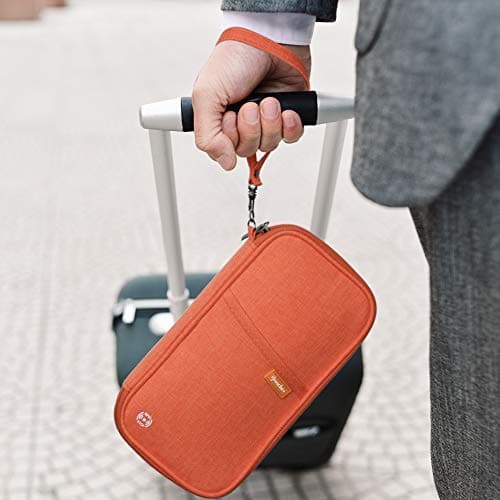 homchen RFID Blocking Travel Passport Wallet Holder, Document Organiser Case Credit Card Holders for Men and Women (RFID-Orange) — view 6