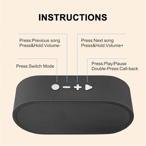 STFMHEZ Bluetooth Speaker Portable Wireless, Bluetooth 5.3 Speakers with HD Stereo HiFi Bass for Travel Home, 1200mAh Battery, 15 Hour Playtime, Support Bluetooth/U-Disk/TF Card — view 4
