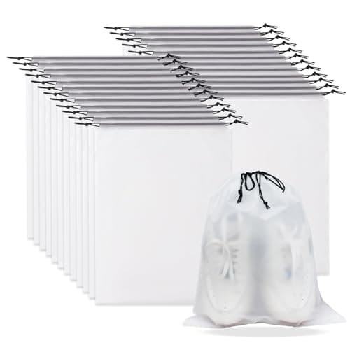 TUHDWJ 24 Pcs Travel Shoe Bags,Dust Proof Shoe Storage Bags, Multi-Purpose Travel Storage Bag, Underwear Bag, Multifunctional Waterproof Shoe Bags Storage, Drawstring Shoe Bag for Men Women.