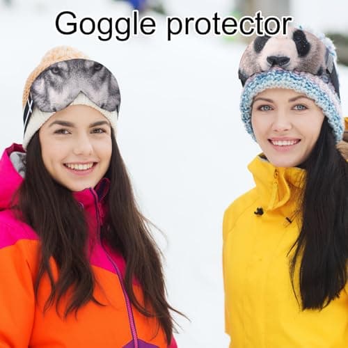 Sinbana 4pcs Ski Snowboard Goggle Cover Sleeve, 4 Wild Animal Styles Ski Goggle Covers to Protect Lens from Scratch and Dust Travel Storage Accessories for Adults Kids — view 3