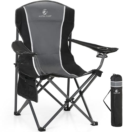 ALPHA CAMP Camping Chairs for Adults Heavy Duty Camping Chair, Grey