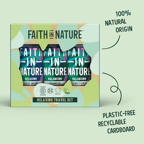 Faith in Nature 3 x 100 ml Lavender & Geranium, Vegan Hair and Body Care Gift Set | Travel Size Hair Shampoo, Conditioner & Body Wash Bath Sets | Gifts for Women and Men — view 6