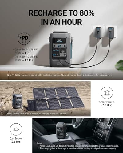 Anker SOLIX C300 DC, 288Wh 300W DC Power Bank, Portable Power Station — view 4