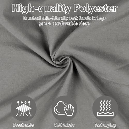 Jonuin Sleeping Bag Liner, 210 x 115 cm Sleeping Bag Liners, Lightweight, Soft & Portable Travel Sheet for Adults, Unisex Sleeping Bag Liner for Backpacking, Camping, Hotels, and Summer Trips (Grey) — view 3