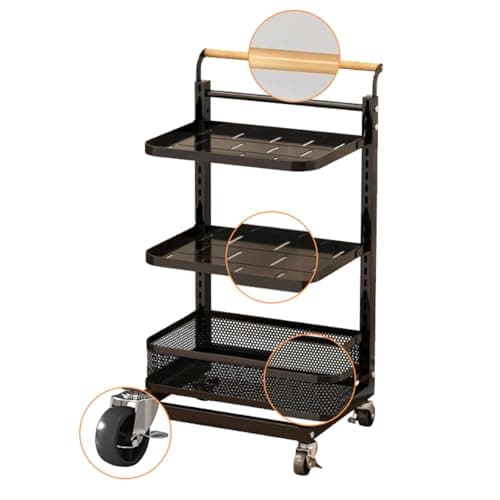 Portable Folding Festival Cart with Wheels 3 Tier Expandable Microwave Shelf & Pot Rack for Camping Outdoor Events & Storage Solutions Versatile nizer for Home & Travel — view 5