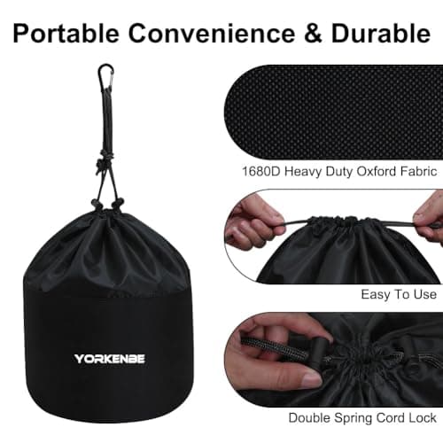 Yorkenbe Camping Cookware Mess Kit Bag, High Capacity Camping Tableware Storage Bag, Drawstring Heavy Duty Water Resistant Cookware Organizer for BBQ Outdoor Cooking Essentials (1) — view 4