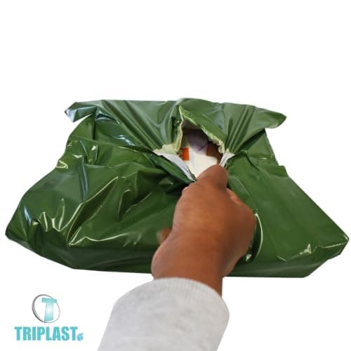 Triplast 12 x 16-Inch Plastic Mailing Postal Bag - Olive Green (Pack of 100) — view 5
