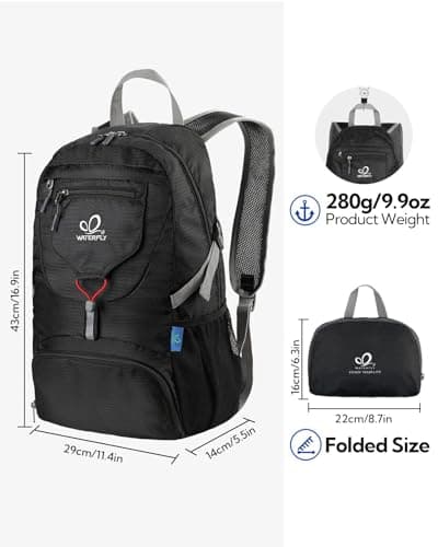 Waterfly Ultra Lightweight Foldable Backpack: 20L Packable Rucksack — view 3