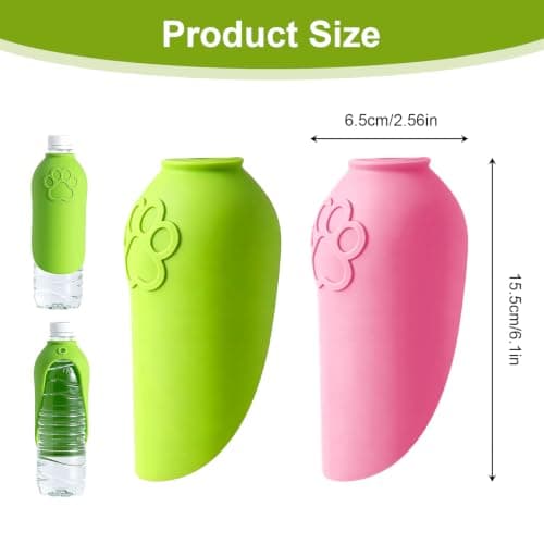 Portable Travel Pet Hydration Cup 2Pcs, Silicone Leak Proof Dog Water Bott — view 2