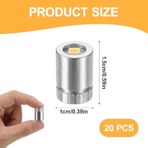 WANGWUXINSHENG 20 Pack Mini LED Fairy Lights, Battery Operated Warm White Metal Mini Lights, for Doll House Decoration Wedding Party DIY Crafts Terrarium Micro Landscape (Metallic Silver) — view 2
