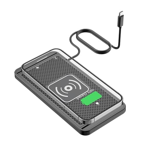 MotorMinds Wireless Car Charger, 15W Fast Wireless Charger Charging Mat Non-Slip Inductive Charging Station Car Charger Mat for iPhone Samsung