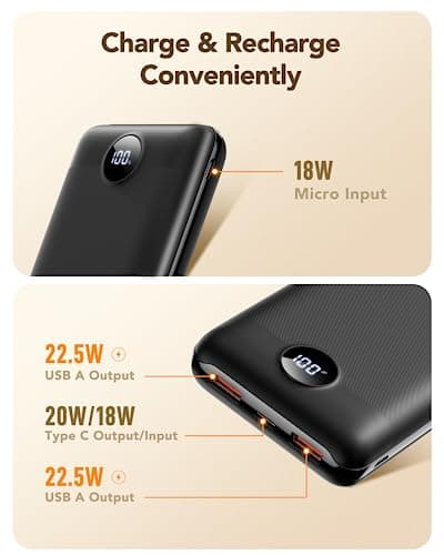 VEGER Power Bank 20000mAh, Portable Charger USB C Battery Pack, — view 3