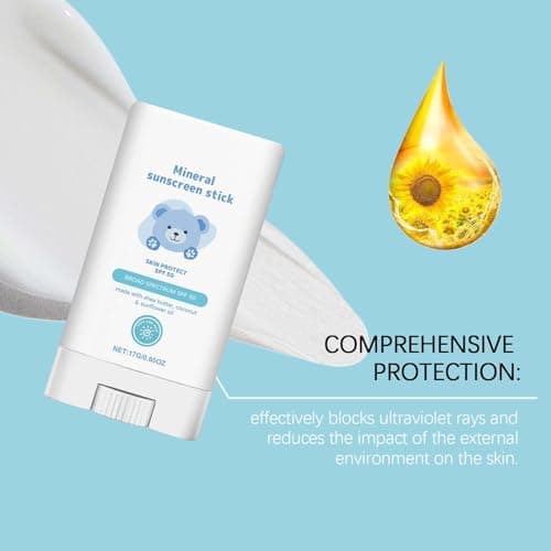 Kids Sun Cream Stick SPF 50 – Gentle Mineral Sunscreen for Baby & Children | Safe UVA/UVB Protection for Face & Body | Water-Resistant, Non-Greasy Sunblock for Outdoor Play | Hypoallergenic & Reef-Fri — view 6