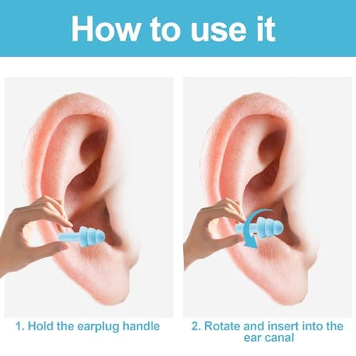 6 Pairs Corded Earplugs Silicone Earplugs, Noise Cancelling Waterproof Ear Plugs Swimming for Kids Adult Ear Protectors, Reusable earplugs for Sleeping, Work, Studying, Travel, Shooting Range and More — view 4
