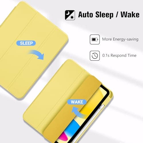 ProCase Smart Case+Screen Protector for iPad (A16) 11/10th Gen, Yellow — view 6