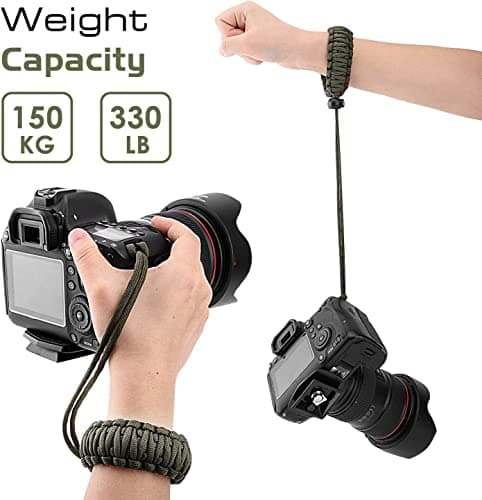 MoKo Wrist Strap for Camera, [Pack of 2] Adjustable Wrist Strap for Camera, Binoculars and Camcorders, Nikon/Canon/Sony/Panasonic/SLR/DSLR – Black & Army Green — view 5