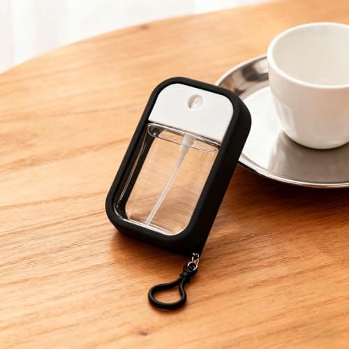 Spray Hand Sanitizer Accessories Portable Silicone Case for Travel Card Spray Bottles with Keychain Hook Refillable Perfume Hand Sanitizer Makeup Storage — view 6