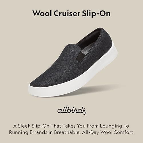 Allbirds Women’s Wool Cruiser Slip-On, Comfortable Everyday Sneaker, Easy On/Off Walking Shoes, Natural Black (Blizzard Sole), 11.5 UK — view 2