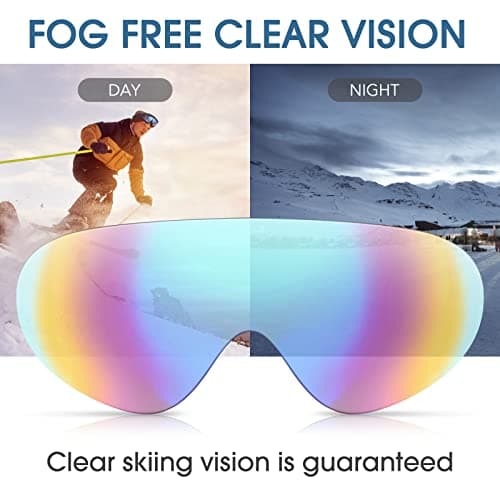 Vatefery Ski Goggles - Anti-glare, Anti-fog Snowboarding & Skiing Goggles 2-Pack for Men, Women, Kids & Youth — view 5