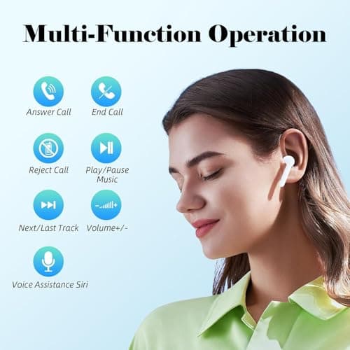 Wireless Earbuds,Wireless Charging Case Bluetooth 5.3 with Headphones Touch Control Waterproof Stereo Earphones,Pop-ups Auto Pairing Hi-Fi Stereo Sound Headset for iPhone/Samsung/iOS/Android — view 6