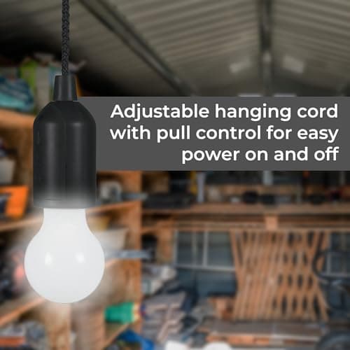 Lyyt Portable LED Pull Light with Adjustable Cord, Ideal for Indoor and Sheltered Outdoor Use, Battery-Powered with Super Bright 60 Lumens Output Cool White — view 4