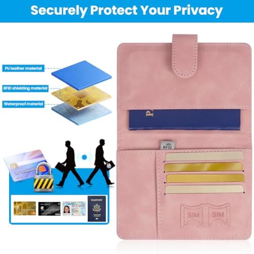 AOOTE Passport Cover and Suitcase Tag Set, PU Leather Passport Cover with RFID Blocking, Passports Covers and Luggage Tag with Card Slots, Passports Ticket Boarding Passes Credit Card Business Cards — view 4