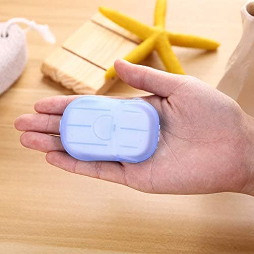 Paper Tablets Soap Travel Disposable 40 Hand Wash 2PCS Portable Toilet Kitchen，Dining & Bar Bathroom Organizer (Sky Blue, One Size) — view 2