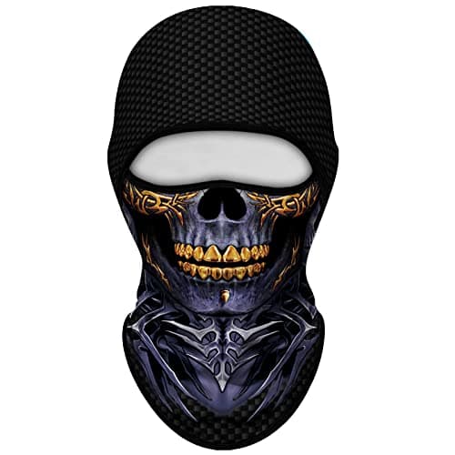 Eikuni Balaclava Face Mask Men Women for Winter Cold Weather Ski Cycling Ski Hunting (Skull Gold Teeth)