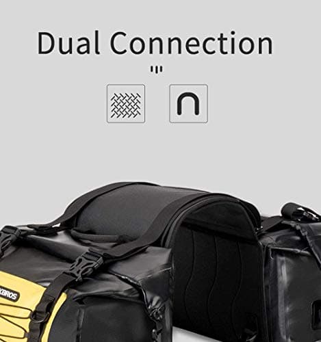 ROCKBROS Motorcycle Pannier Bag Luggage Saddle Bag Water-Repellent Motorcycling Rear Seat Carrier Large Capacity Motorbike Travel Accessories Yellow 62L — view 5