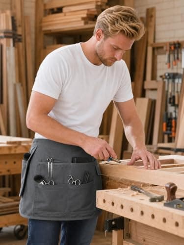 Molaxhome Waist Tool Apron with Multi-Pocket Adjustable Belt for Gardening — view 6