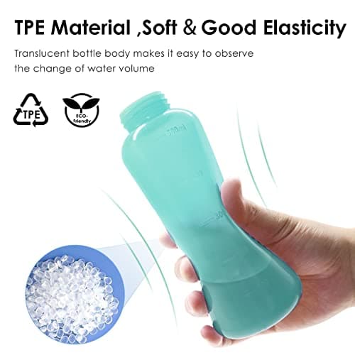 Peri Bottle Postpartum, RUFCRIL 500ml Perineal Wash Bottle, Portable Bidet with Carry Bag, Boilable TPE & 2 Leak-Proof Sealing Rings, Postpartum Essentials, Hospital Bag, Green — view 2