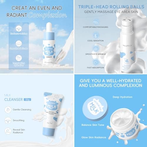Milk Skin Care Sets & Kits - Teenage Girls Gifts - Milk Skincare Set for Teen Skincare - Gifts For Women - Travel Skincare Set Daily Face Care - Deep Hydrating Smoothing 23PCS — view 4