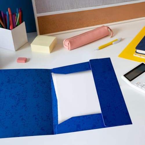 Pack of 12 A4 Assorted Colour Card 3 Flap Folders with Elastic Closure — view 4
