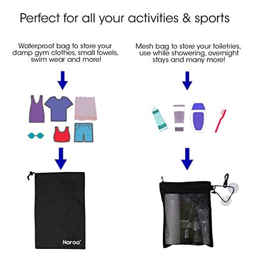 Waterproof Multifunctional Toiletry Shower Bag for Gym, Travel, Business and Foldable Portable Hanging Bathroom Mesh Caddy with Wet & Dry Storage Suction Hook Tote for Men Women — view 2