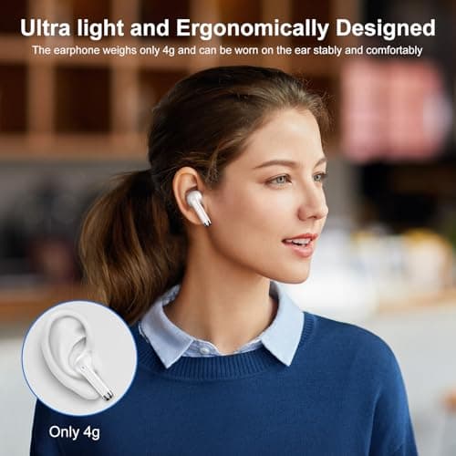 Wireless Bluetooth Headphones, Bluetooth 5.3 Earphones with ENC Reduction — view 6