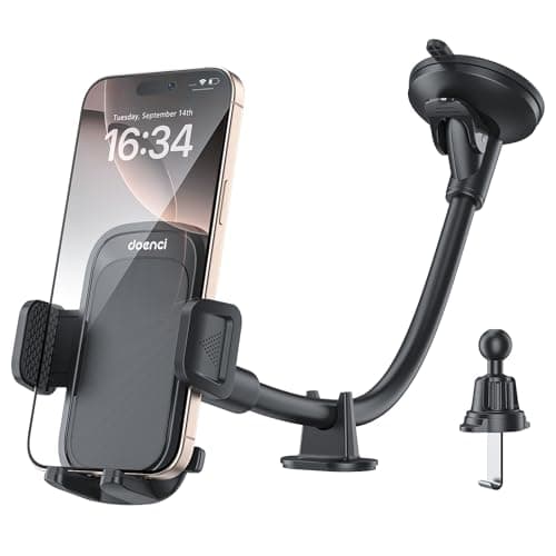 doenci Car Phone Holder, Super Suction Cup & 9 Inch Flexible Gooseneck Arm