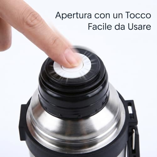 Replacement Bottle Lid 5.2cm, Vacuum Flask Cap Stopper, for 5.2cm Vacuum Flask, Leak-Proof PP Bottle Cap Stopper with Press Button, Thermal Mug Cover for Kitchen Travel Camping, Black and White — view 4