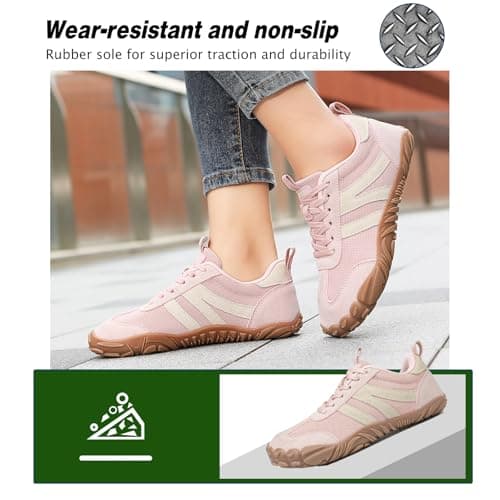 AONETIGER Wide Toe Box Barefoot Shoes Men Women Zero Drop Pink,5UK — view 6